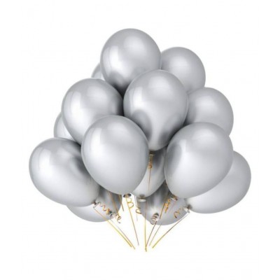 GNGS Pack of 100 (Silver) Party Balloons for Decorations