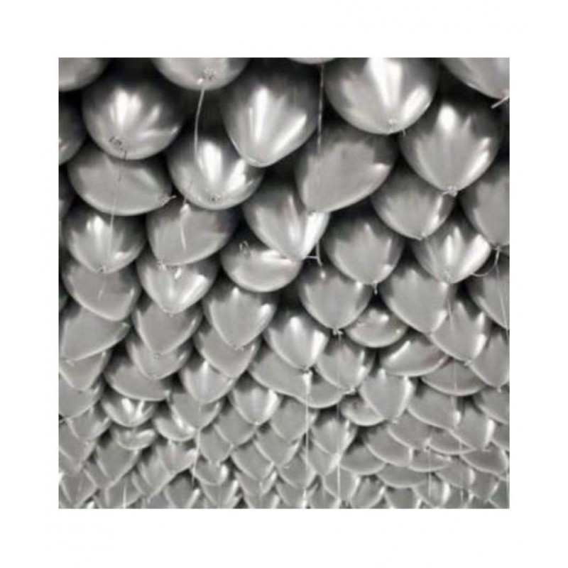 GNGS Pack of 100 (Silver) Party Balloons for Decorations