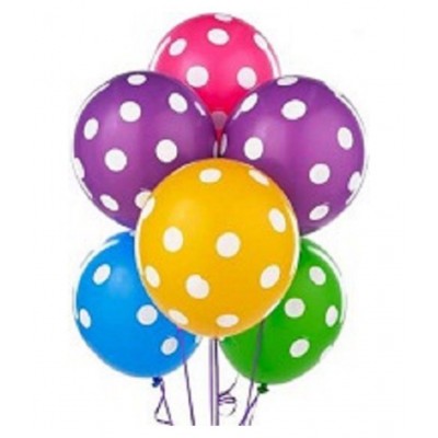 GNGS Pack of 50 Multicolor Polka Dot Balloons