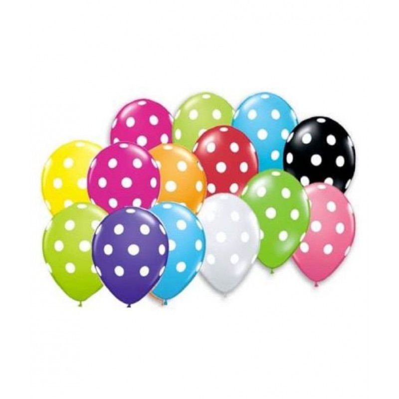 GNGS Pack of 50 Multicolor Polka Dot Balloons
