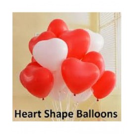 GNGS Pack of 50 Red & White Heart Balloons for Party Decorations