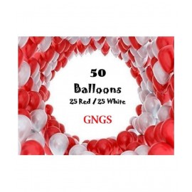 GNGS Pack of 50 (Red & White) Party Balloons for Decorations