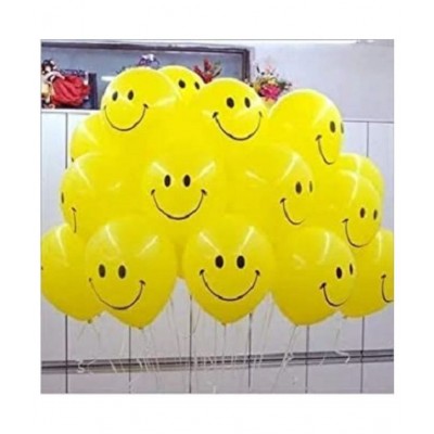 GNGS Pack of 60 (30 Red Heart & 30 Yellow Smiley) Balloons for Decorations