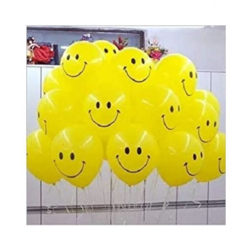 GNGS Printed Smiley Balloons (Yellow, Pack of 50) Balloon