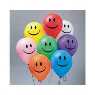 GNGS Red Heart and Coloured Smiley Party Decoration Balloons (Pack of 30 Pcs)