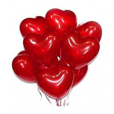 GNGS Red Heart and Coloured Smiley Party Decoration Balloons (Pack of 30 Pcs)