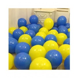 GNGS Solid Anniversary Birthday Party Balloon (Blue, Yellow, Pack of 50)