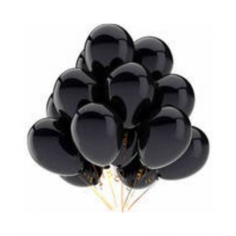 GNGS Solid Anniversary Birthday Party Decoration Balloons (Black, Pack of 50)