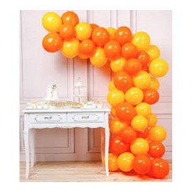 GNGS Solid Anniversary Party Balloons (Yellow, Orange, Pack of 50)