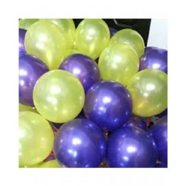 GNGS Solid Anniversary Party Balloons (Yellow, Purple, Pack of 50)