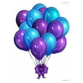 GNGS Solid Anniversary Party Decoration Balloons (Blue, Purple) Pack of 50