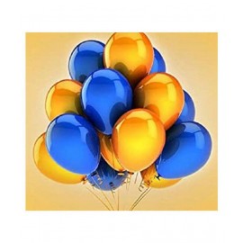 GNGS Solid Anniversary Party Decoration Balloons (Golden, Blue) Pack of 50