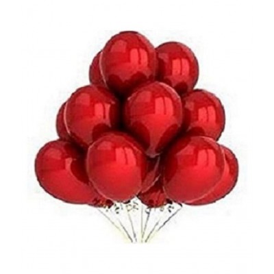 GNGS Solid Anniversary Party Decoration Balloons (Red, White, Pack of 50)