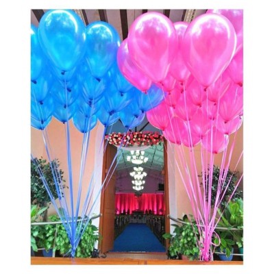 GNGS Solid Birthday / Anniversary Metallic Party Balloons (Blue, Pink, Pack of 50)