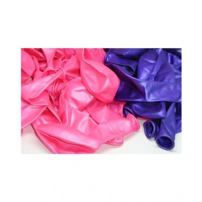 GNGS Solid Birthday / Anniversary Metallic Party Balloons (Blue, Pink, Pack of 50)