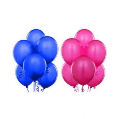 GNGS Solid Birthday / Anniversary Metallic Party Balloons (Blue, Pink, Pack of 50)