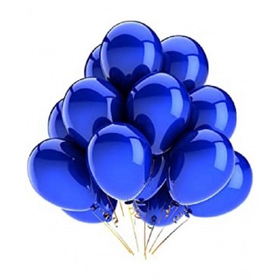 GNGS Solid Birthday / Anniversary Party Decoration Balloons (Blue, Golden, Pack of 50)