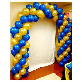 GNGS Solid Birthday / Anniversary Party Decoration Balloons (Blue, Golden, Pack of 50)