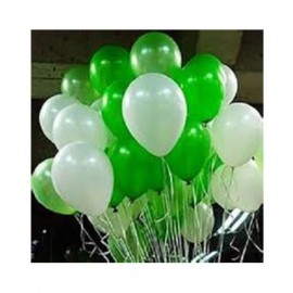 GNGS Solid Every Party Decorations Balloons (Green, White, Pack of 50)