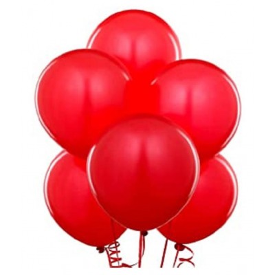 GNGS Solid Pack of 50 (Red & White) Metallic Balloons