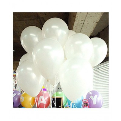 GNGS Solid Pack of 50 (Red & White) Metallic Balloons