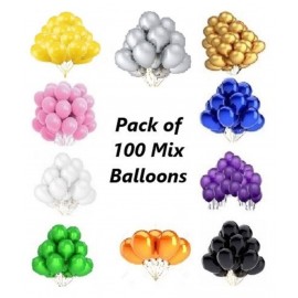 GNGS Solid Party Decoration Balloons (Multicolor, Pack of 100)