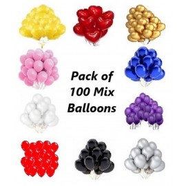 GNGS Solid Party Decoration Balloons (Multicolor, Pack of 100)