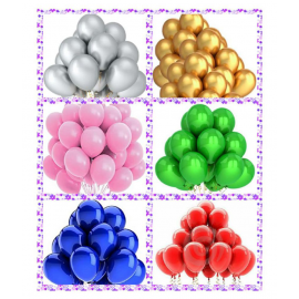 GNGS Solid Party Decoration Balloons (Multicolor, Pack of 60)