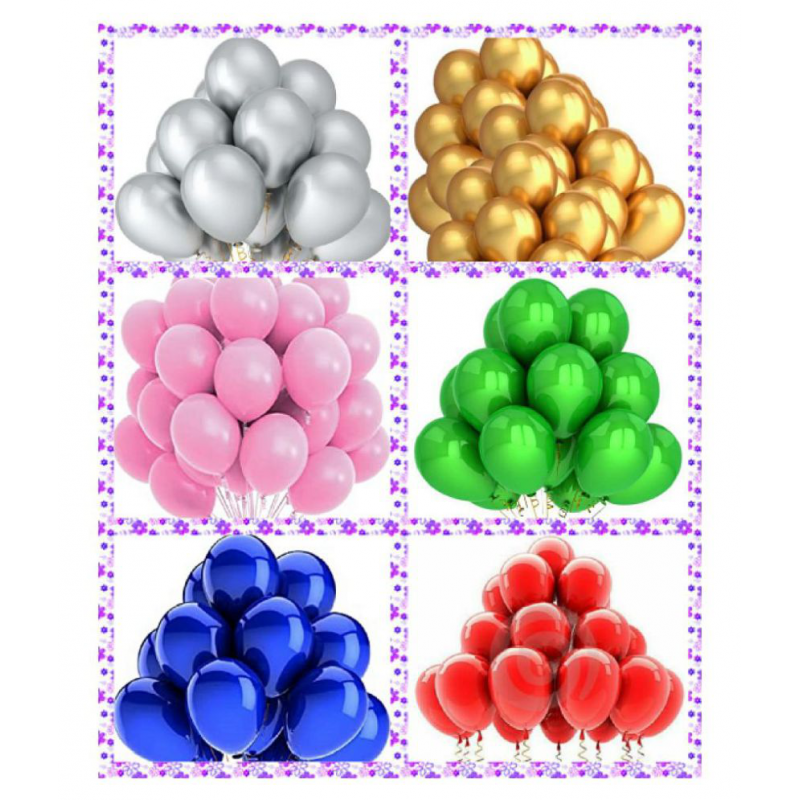 GNGS Solid Party Decoration Balloons (Multicolor, Pack of 60)