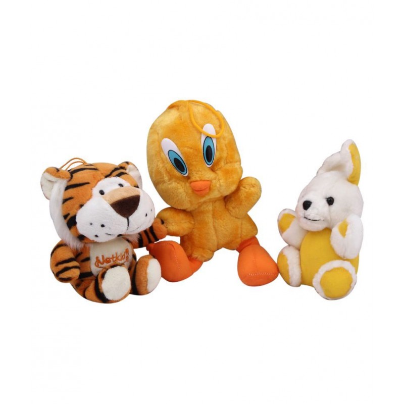 Galaxy World Mutlicolour Set of 3 Soft Toys (Tiger, Rabbit and Tweety)