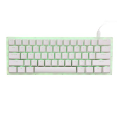 GamaKay K61 Mechanical Keyboard 61 Keys 60 Keyboard Hot Swappable Type-C 3.1 Wired USB Translucent Glass Base Gateron Switch ABS Two-color Keycap NKRO RGB Gaming Keyboard