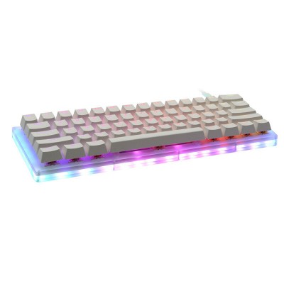 GamaKay K61 Mechanical Keyboard 61 Keys 60 Keyboard Hot Swappable Type-C 3.1 Wired USB Translucent Glass Base Gateron Switch ABS Two-color Keycap NKRO RGB Gaming Keyboard
