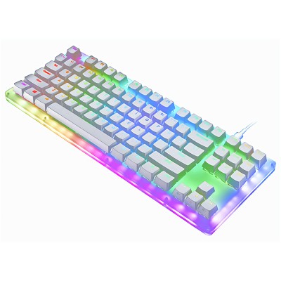 GamaKay K87 Mechanical Keyboard 87 Keys Hot Swappable Type-C Wired USB 3.1 NKRO Translucent Glass Base Gateron Switch ABS Two-color Keycap RGB Gaming Keyboard