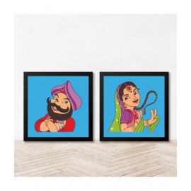 Gathari MDF Wall Hanging Blue Single Photo Frame - Pack of 2