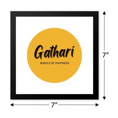 Gathari MDF Wall Hanging Yellow Single Photo Frame - Pack of 2