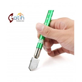 Gatih Glass Cutter, Professional Glass Cutter Pencil Shape & Design Glass Cutter Automatic Oil Drop & Oil Feed Heavy Body Metal Handle Diamond Glass Cutter For Cutting Mosaic Tiles Mirror Glass Bottle (Random Colour)