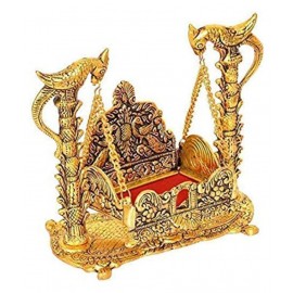 Gaurav Art Collectioin White Metal Gold Plated Laddu Gopal Ji Jhulla/Palana/Swing for Pooja Purpose and Gift Item. Gaurav Art Collectioin White Metal Gold Plated Laddu Gopal Ji Jhulla/Palana/Swing for Pooja Purpose and Gift Item.