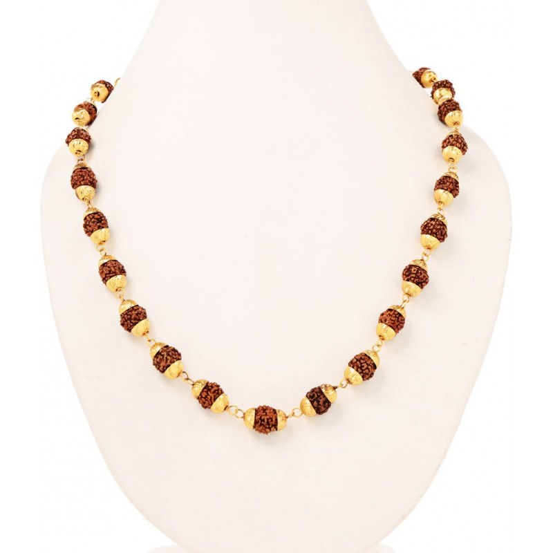 Genx Rudraksh Gold Plated Chain