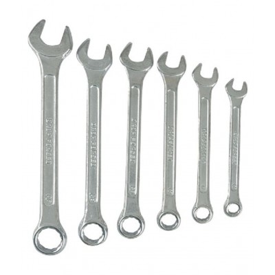 Globus Combination Spanner Set of 6 Pc in Chrome Matt Finish Recessed panel In Rake