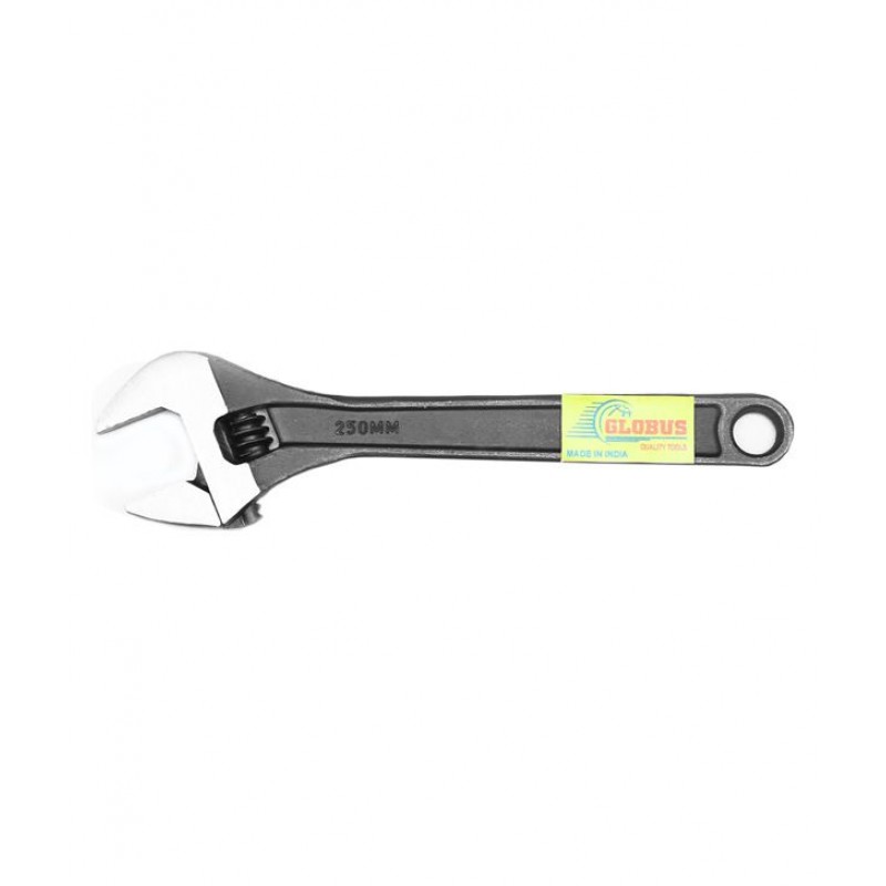 Globus Steel 10 Inch Adjustable Wrench, Black