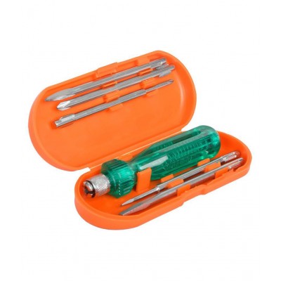 Globus Steel Hand Tool Set/5 Pcs ( 8" plier ,screwdriver set/6 pcs , 6" wire cutter,  6"hacksaw with pvc handle with 2 blade and tool kit bag