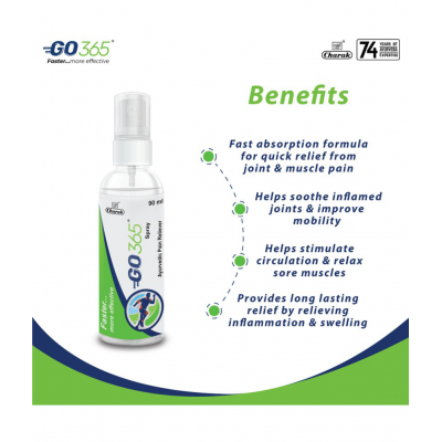 Go365 Pain Reliever Spray Liquid 90 ml Pack of 3 Go365 Pain Reliever Spray Liquid 90 ml Pack of 3
