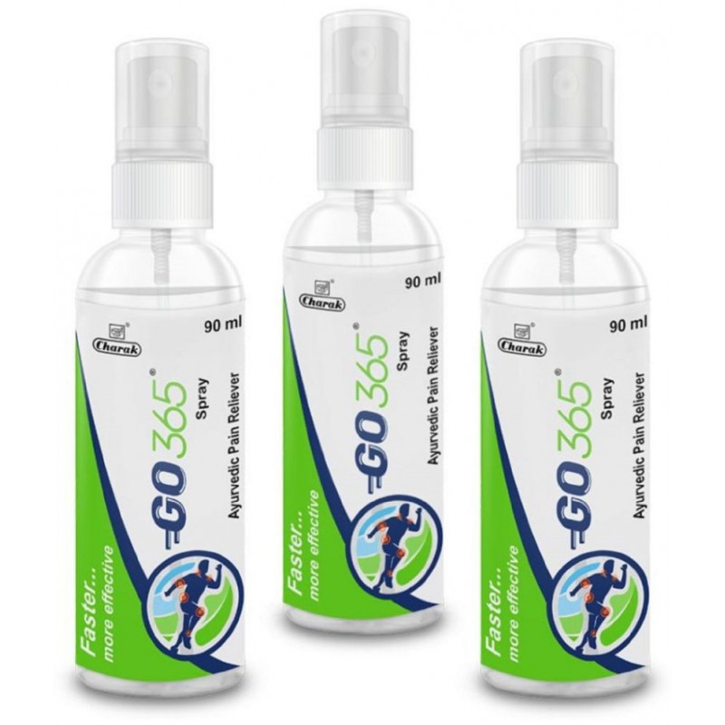 Go365 Pain Reliever Spray Liquid 90 ml Pack of 3 Go365 Pain Reliever Spray Liquid 90 ml Pack of 3