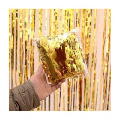 Gold Fringe Curtains for Birthday Decorations (4pcs.) (3x6 Feet)