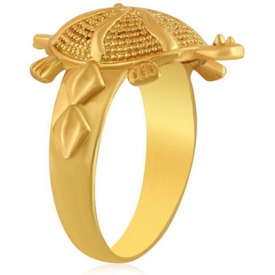 Gold Plated Charm Lucky Line On Tortoise Vaastu Fengshui Kachua Good Luck Charm Fashion Finger Ring for Men Women