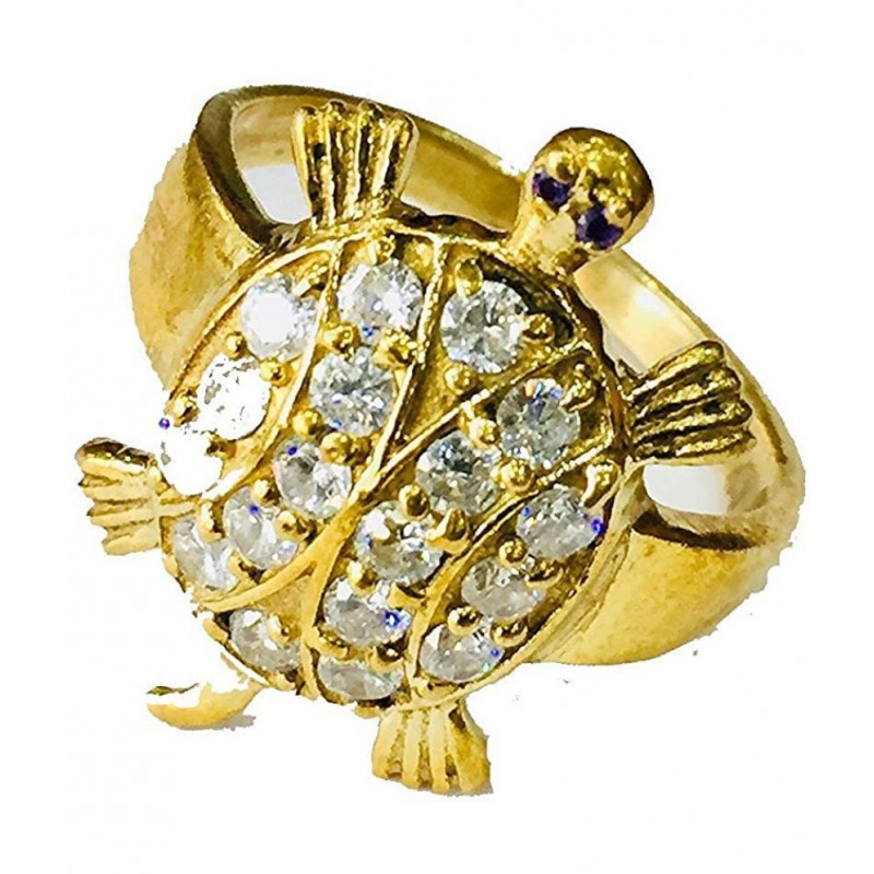 Gold Plated Vaastu Fengshui Kachua Tortoise Good Luck Charm Fashion Finger Ring for Men and Women
