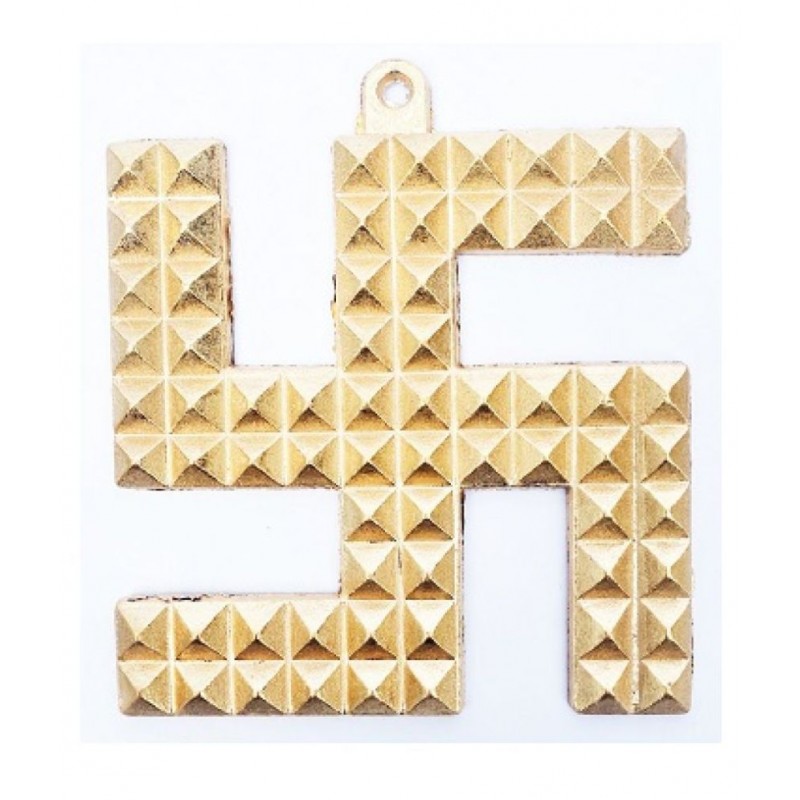 Golden Brass Shree Yantra Swastik Pyramid Yantra