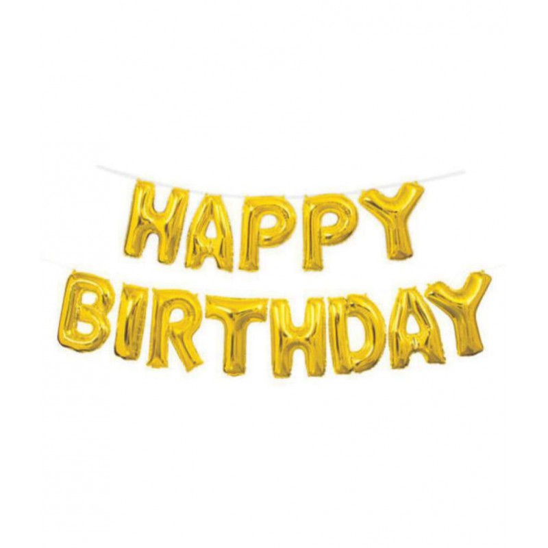 Golden Color Happy Birthday Foil Balloon