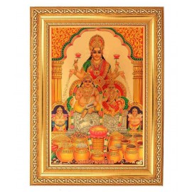 Golden Foil Photo Of Kuber Lakshmi Golden Frame