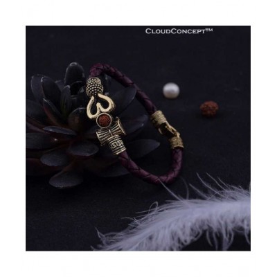 Golden Om damru kada bracelet for men and boys